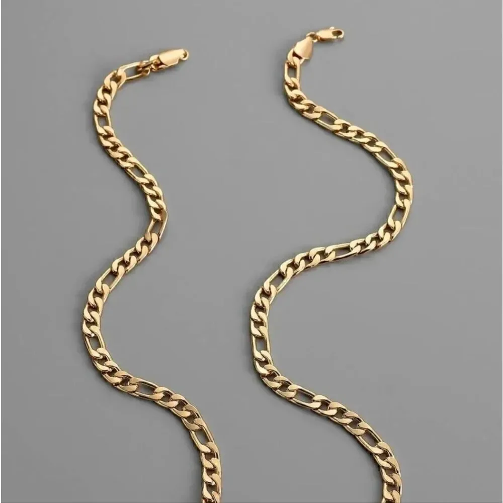 Cuban Chain Gold Plated Necklace, Minimalist Versatile Necklace, Unisex Jewelry